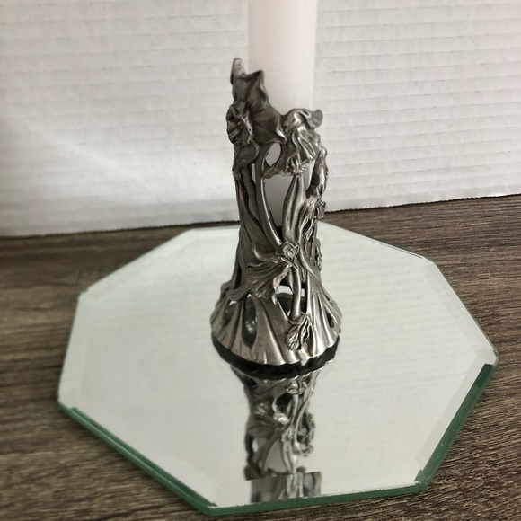 1990 Seagull Pewter Daffodil Candle Holder - Picture 2 of 15